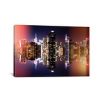 Double Sided Series // Manhattan Skyline (Colors Night) // Canvas Print (40"H x 60"L x 1.5"D)
