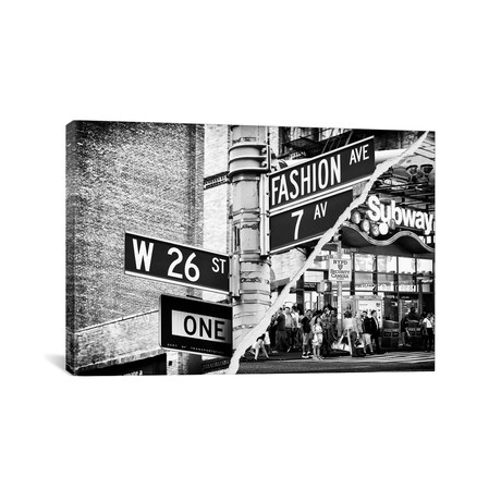 Dual Torn Series // Fashion Signs // Canvas Print (18"H x 26"L x 0.75"D)