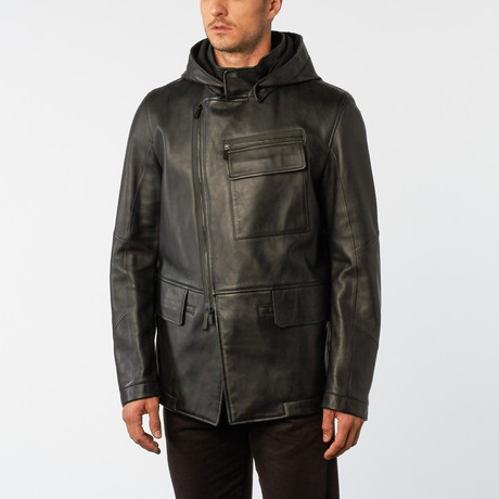 Peacoat Leather Jacket  // Black + Black (Euro: 48)