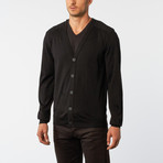 V-Neck Cardigan // Black (XS)