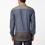 Oliver Color Block Woven Shirt // Indigo (S)