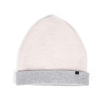 Two Tone Beanie // Pastel Rose + Silver Grey