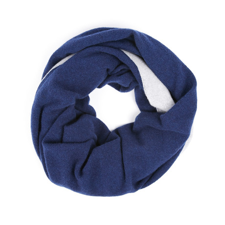 Two Tone Loop Scarf // Blue Depth + Silver Grey