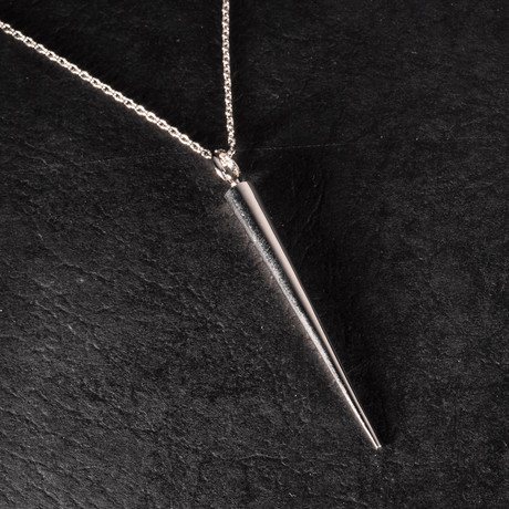 Premium 14K White Gold Spike Pendant (Small)