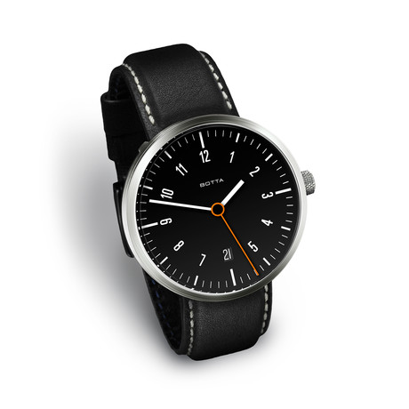 TRES Carbon Black Dial Automatic Date (Leather Strap)