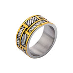 Stainless Steel Woven Ring // Gold