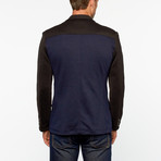 Perruzo // Two Tone Blazer // Navy + Black (S)