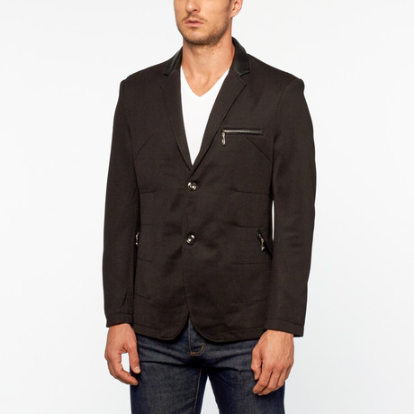 Perruzo // Zipper Detail Blazer // Black (S)