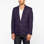 Perruzo // Dot Detail Blazer // Navy (S)