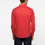 Polka Dot Button Up // Red + White (XL)