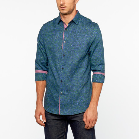 Micro Speck Button Up // Navy (S)