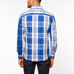 Plaid Button Up // Royal (L)