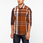 Plaid Button Up // Rust (XL)