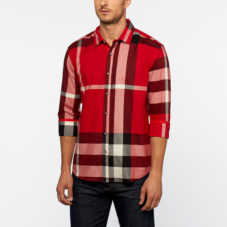 Plaid Button Up // Red (S)