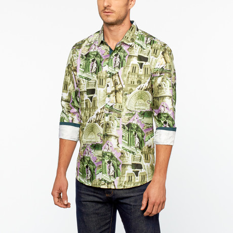 Mahem Button Up // Green (S)