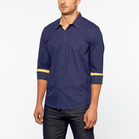 Dot Button Up // Navy (S)