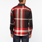 Plaid Button Up // Black + Red (2XL)