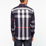 Plaid Button Up // Navy (M)