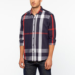 Plaid Button Up // Navy (M)