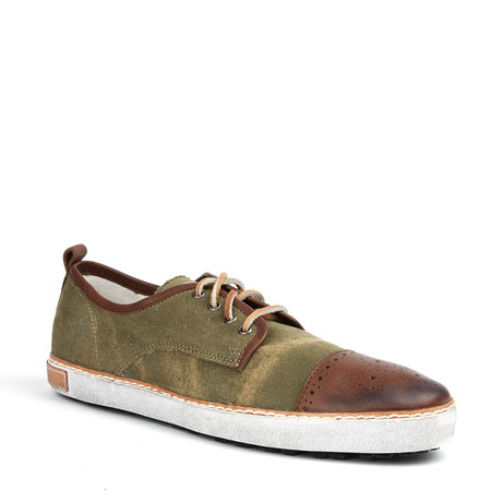 Canvas Low Top Sneaker // Dark Green + Bark (Euro: 41)