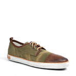 Canvas Low Top Sneaker // Dark Green + Bark (Euro: 42)