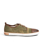 Canvas Low Top Sneaker // Dark Green + Bark (Euro: 42)