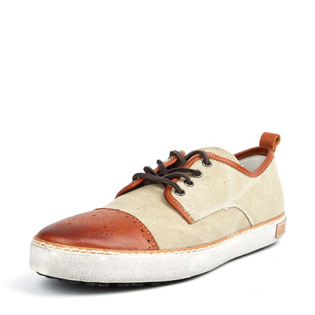 Blackstone Shoes // Canvas Low Top Sneaker // Sand + Ember (Euro: 41)