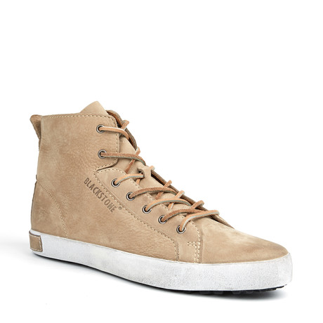 Contrast Stitch Hi-Top Sneaker // Taupe (Euro: 41)