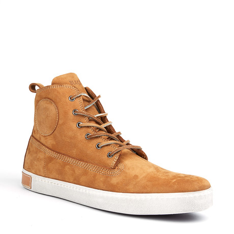 Leather Hi-Top Sneaker // Taupe (Euro: 40)