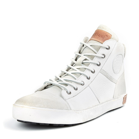 Blackstone Shoes // Leather Hi-Top Sneaker // White (Euro: 44)