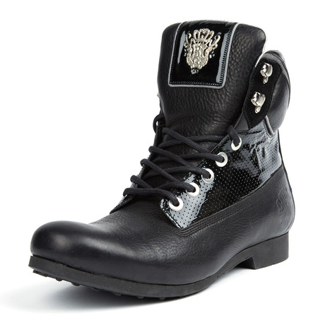 Lace-Up Boot // Black + Silver (Euro: 41)