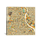 Abstract City Map Of New Delhi (18"W x 18"H x 0.75"D)