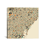 Abstract City Map Of Barcelona (18"W x 18"H x 0.75"D)