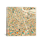 Abstract City Map Of Amsterdam (18"W x 18"H x 0.75"D)