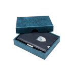 Exentri Leather Wallet // Blue