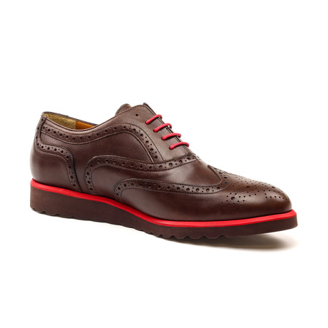 Leather Oxford Brogue // Brown + Red (Euro: 39)