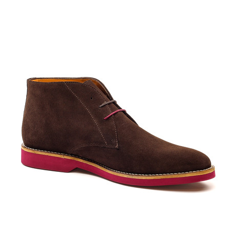 Suede Sport Chukka // Chocolate + Red (Euro: 39)