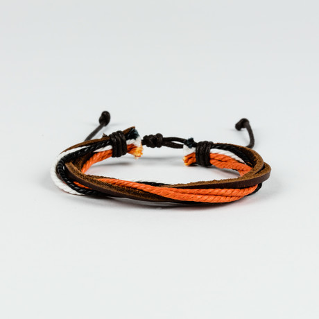 Adjustable Fashion Casual Leather Bracelet  // Colors Woven Rope