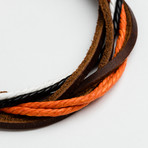 Adjustable Fashion Casual Leather Bracelet  // Colors Woven Rope