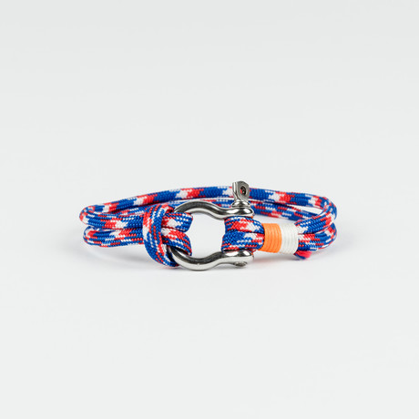 Multicolor Men'S Survival Paracord Bracelet // “D” Shackle Screw Pin Shackles