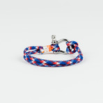 Multicolor Men'S Survival Paracord Bracelet // “D” Shackle Screw Pin Shackles