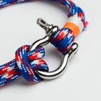 Multicolor Men'S Survival Paracord Bracelet // “D” Shackle Screw Pin Shackles