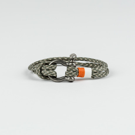 Grey Handmade Men'S Survival Paracord Bracelet // “D” Shackle