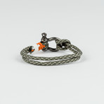 Grey Handmade Men'S Survival Paracord Bracelet // “D” Shackle