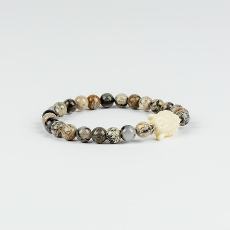 Silver Jasper Bracelet // Buddha