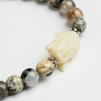 Silver Jasper Bracelet // Buddha