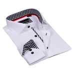 Classic Button Up // White + Black Gingham (XL)