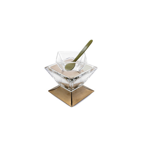 Lugano Cyprium Plated Caviar Service + Spoon (Small)