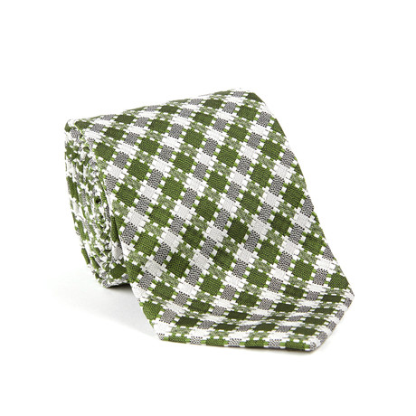 Tom Ford // Neat Check Classic Silk Tie // Green (Green)