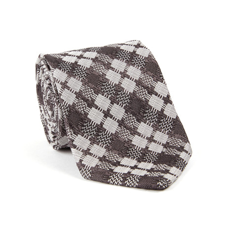 Tom Ford // Neat Check Classic Silk Tie // Grey
